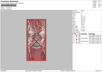 Red Ghost Embroidery File 4 size