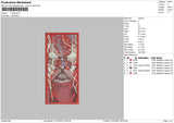 Red Ghost Embroidery File 4 size