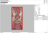 Red Ghost Embroidery File 4 size