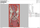 Red Ghost Embroidery File 4 size