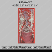 Red Ghost Embroidery File 4 size