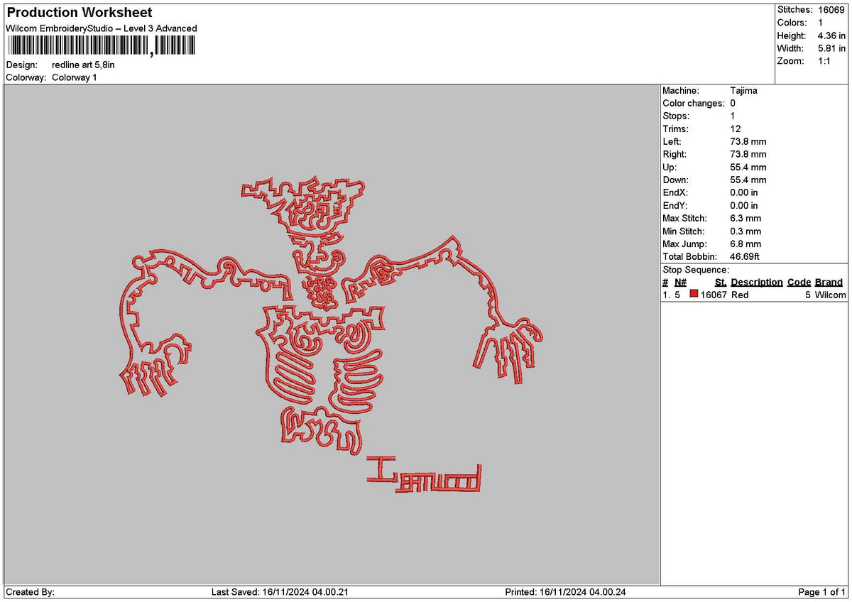 Embroidery Red Line Redline Embroidery File 6 sizes – Master Digitizer