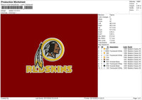 Redskins V2 Embroidery File 6 sizes