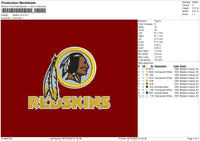 Redskins V2 Embroidery File 6 sizes