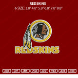 Redskins V2 Embroidery File 6 sizes
