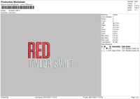 Red Ts Embroidery File 6 sizes