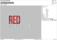 Red Ts Embroidery File 6 sizes