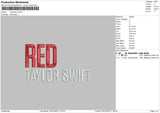 Red Ts Embroidery File 6 sizes