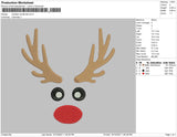 Raindeer Christmas Embroidery File 4 size