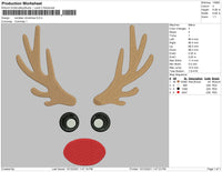 Raindeer Christmas Embroidery File 4 size