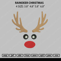 Raindeer Christmas Embroidery File 4 size