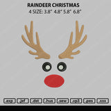 Raindeer Christmas Embroidery File 4 size