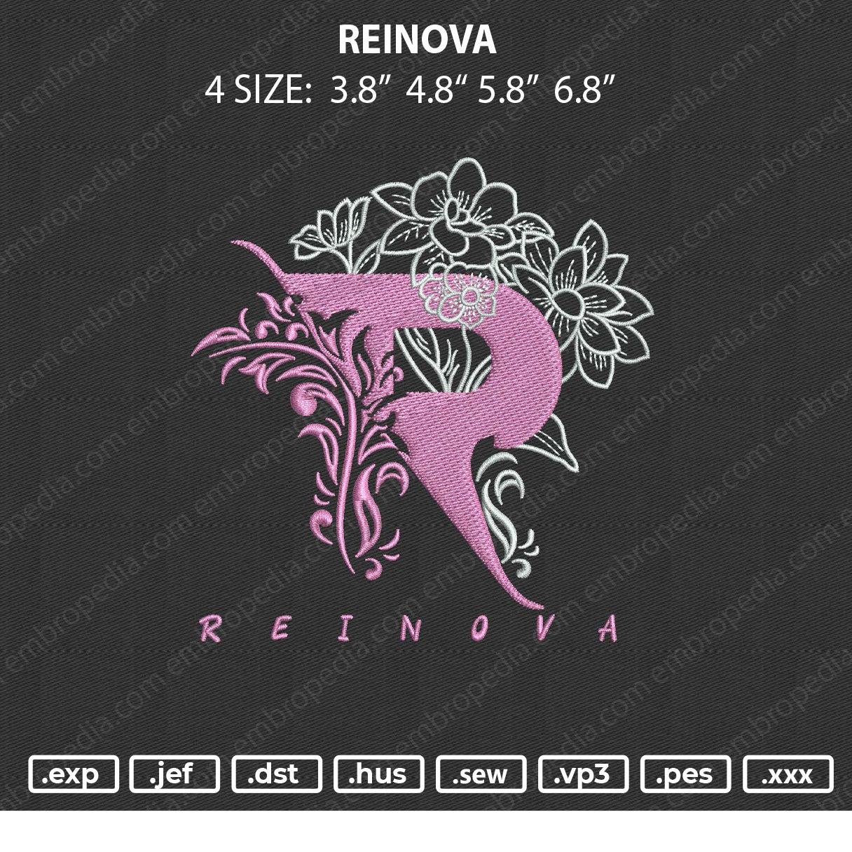 Reinova Embroidery File 4 size