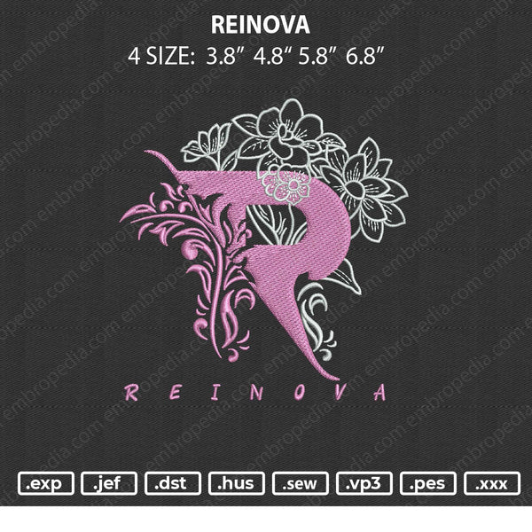 Reinova Embroidery File 4 size