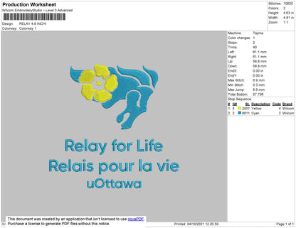 Relay Embroidery File 5 size