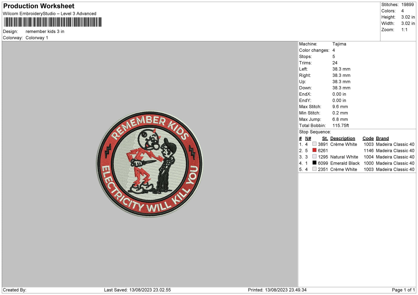 Remember Kids Embroidery File 6 sizes