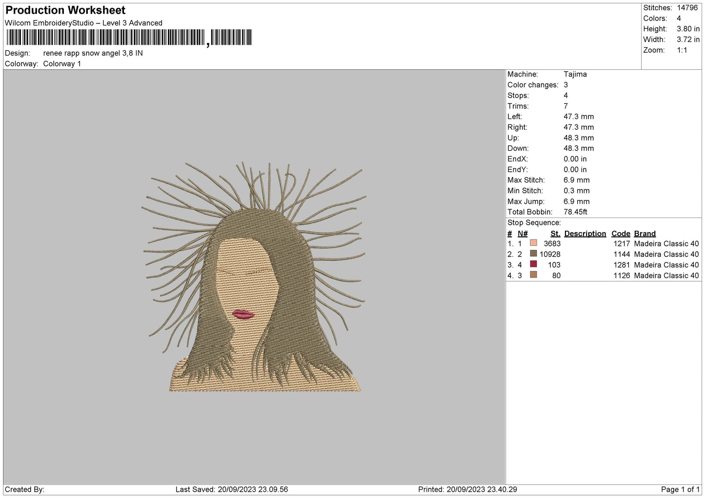 Rapp Snow Embroidery File 6 sizes