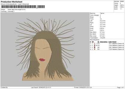 Rapp Snow Embroidery File 6 sizes
