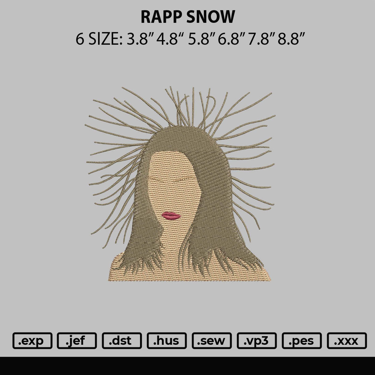 Rapp Snow Embroidery File 6 sizes