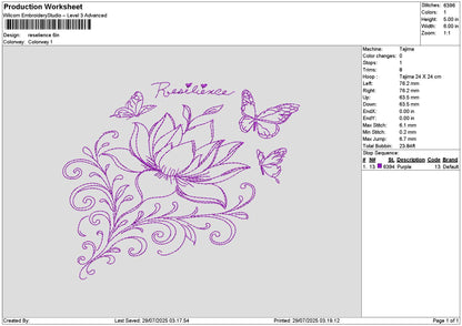 Butterflies 2907 Embroidery File 6 sizes