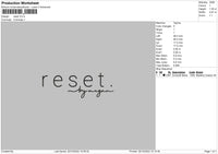Reset Embroidery File 6 sizes