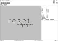 Reset Embroidery File 6 sizes