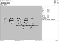 Reset Embroidery File 6 sizes