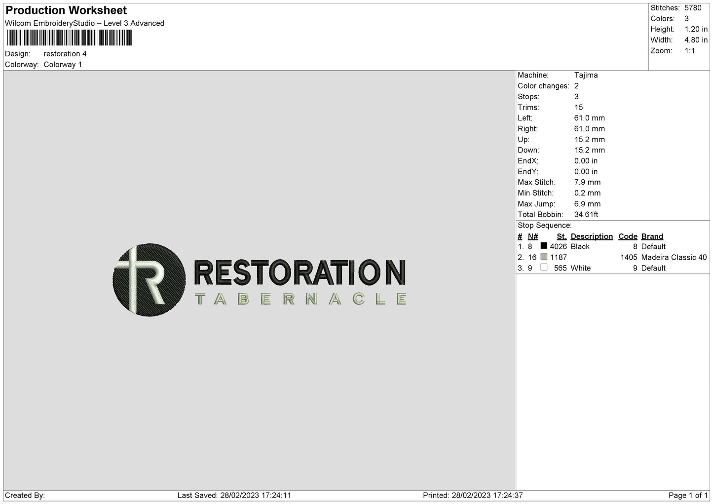 Restoration Embroidery 2 Files