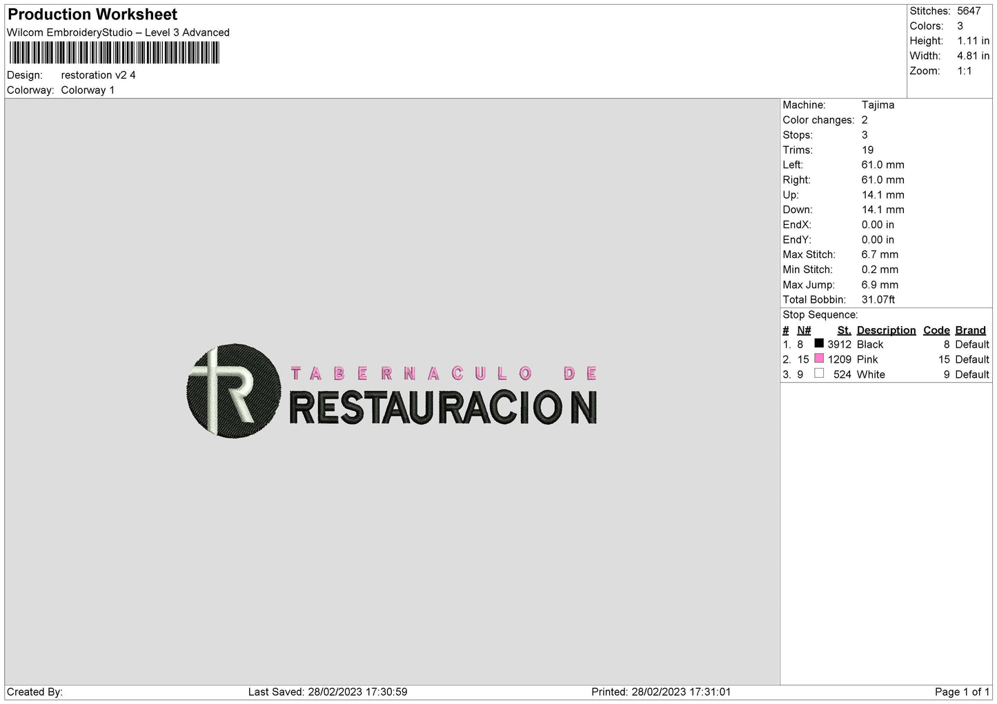 Restoration Embroidery 2 Files