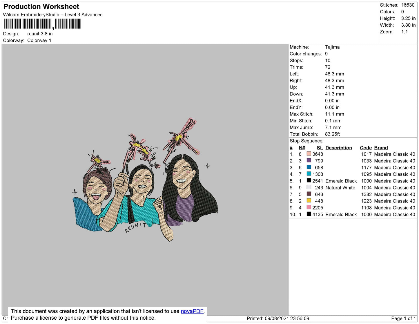 Reunit Embroidery File 4 size