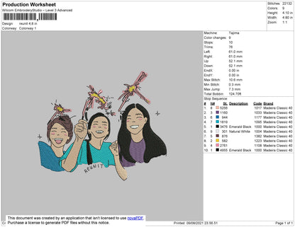 Reunit Embroidery File 4 size