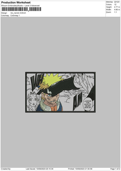 Naruto Color Embroidery File 6 sizes