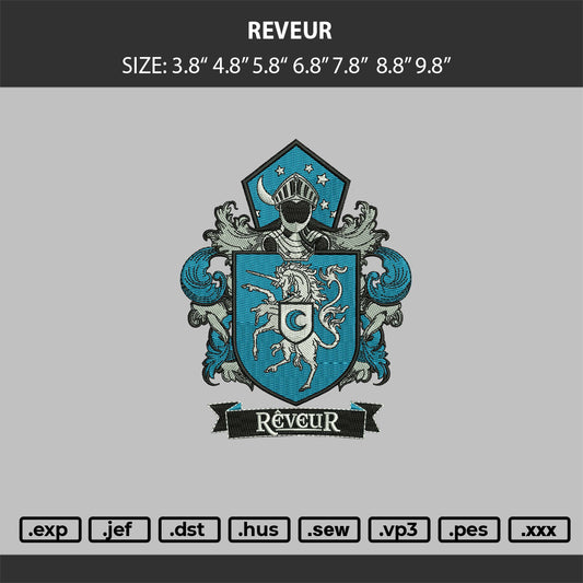 REVEUR Embroidery Machine Design File 6 sizes