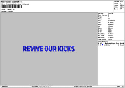 Revivetext Embroidery File 6 sizes