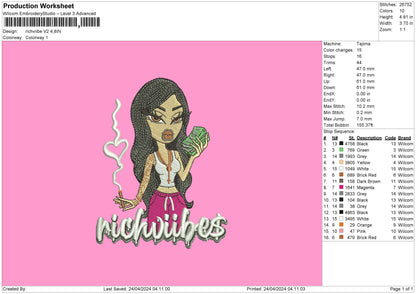 Richtext V2 Embroidery File 6 sizes