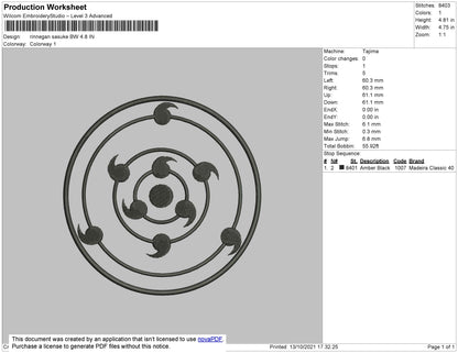 Rinnegan Embroidery File 4 size