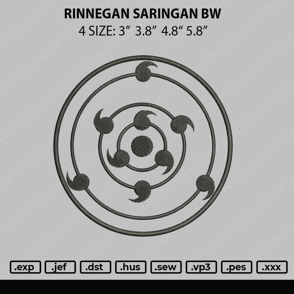 Rinnegan Embroidery File 4 size
