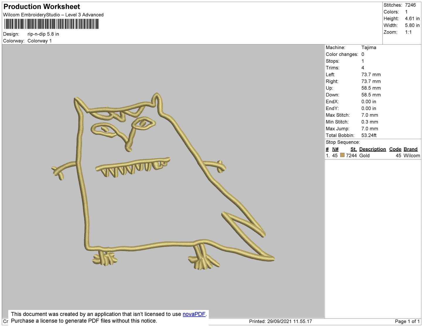 Rip N Dip Embroidery File 4 size