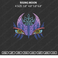 Rising Moon Embroidery File 4 size