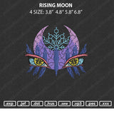 Rising Moon Embroidery File 4 size