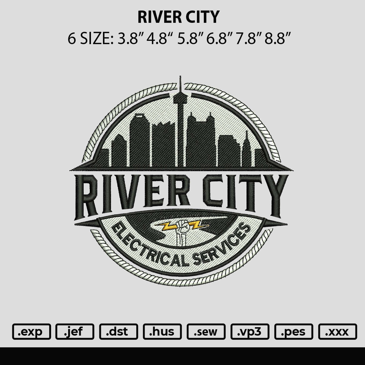River City Embroidery File 6 sizes