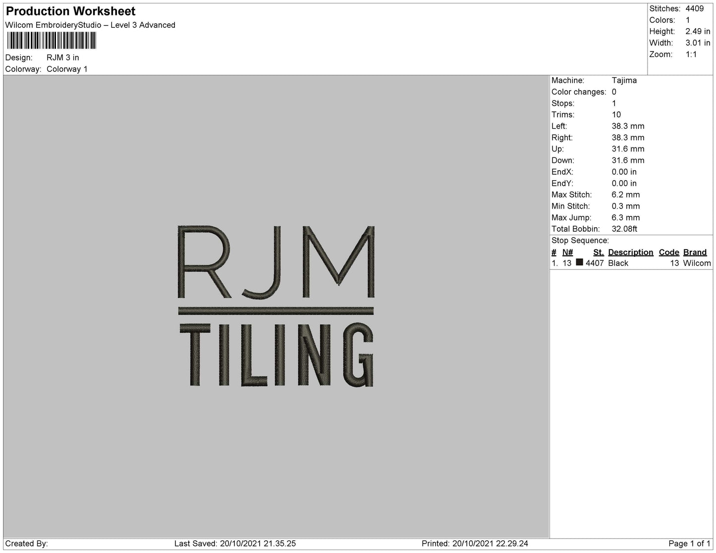 RJM Embroidery File 4 size
