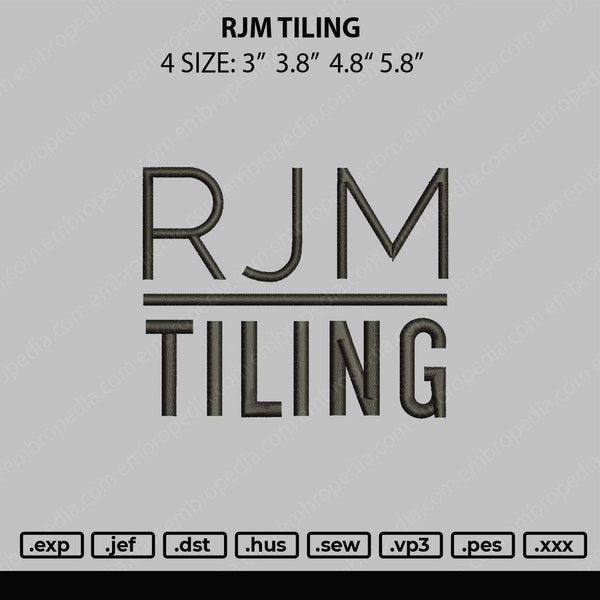 RJM Embroidery File 4 size