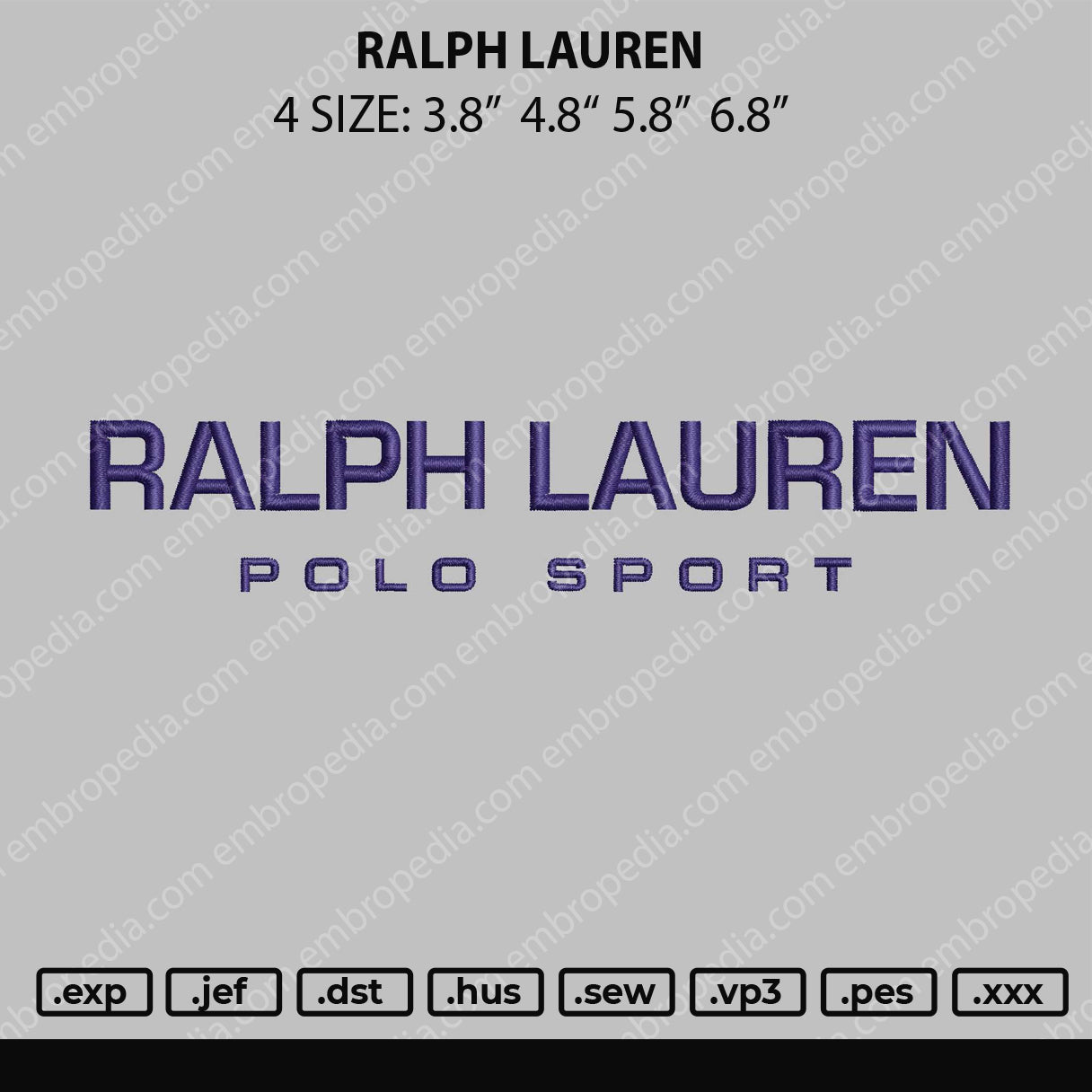 Ralph Lauren Embroidery File 4 size