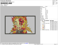 Rengoku Rectangle Embroidery File 4 size