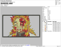 Rengoku Rectangle Embroidery File 4 size