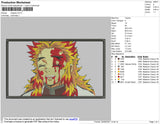 Rengoku Rectangle Embroidery File 4 size