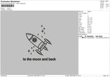 Rocket Embroidery File 6 sizes