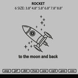 Rocket Embroidery File 6 sizes
