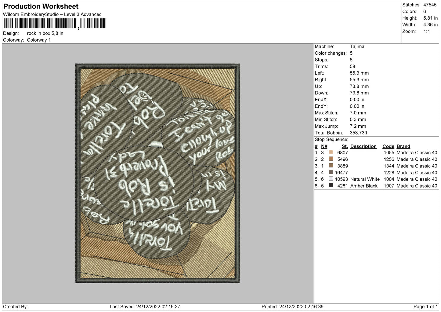Rock In Box Embroidery File  sizes